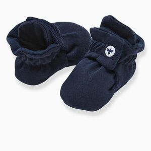 Burts Bees Baby |2 Pairs Organic Cotton Snap Baby Booties Midnight| 3-6 Months